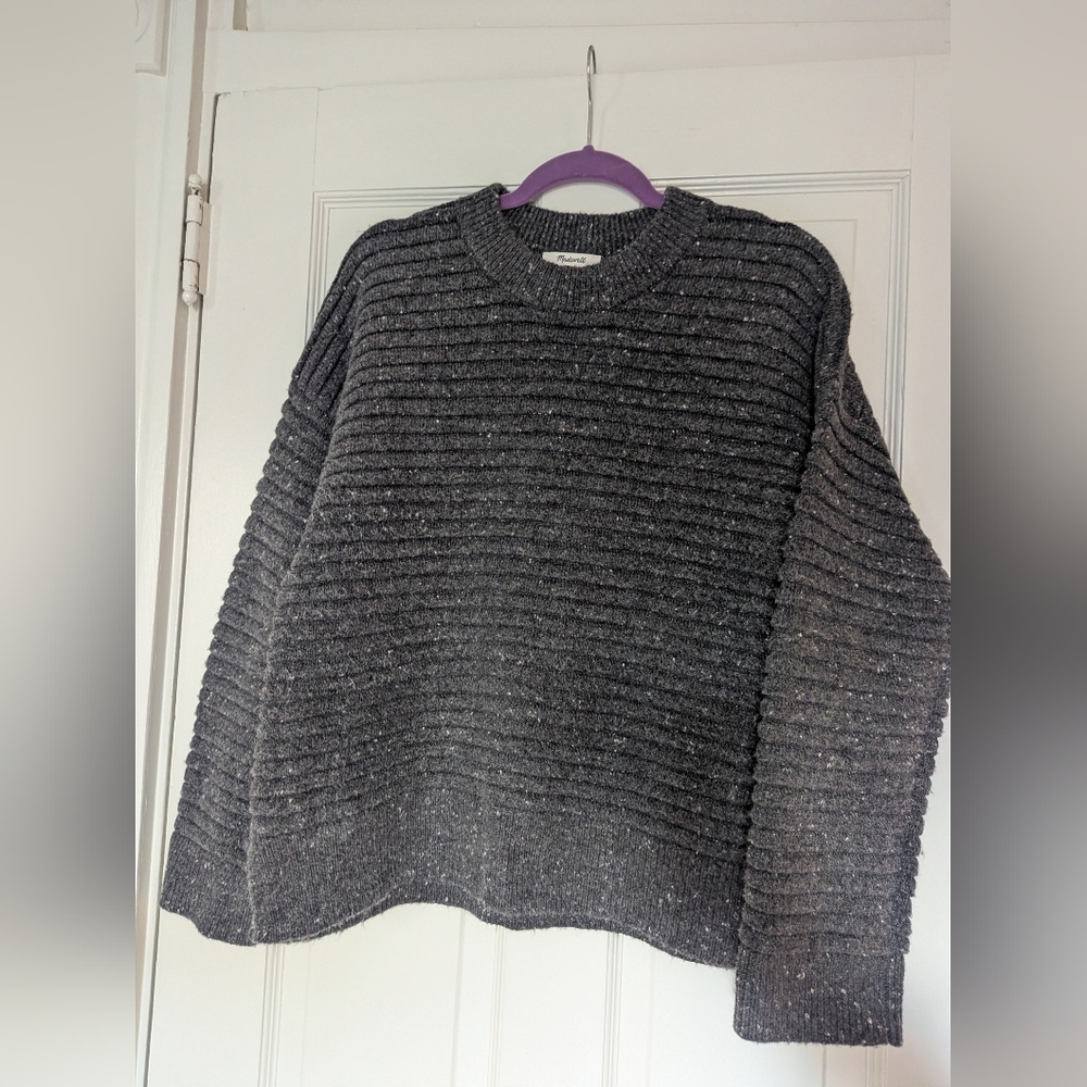 Madewell Gray Ribbed  Sweater